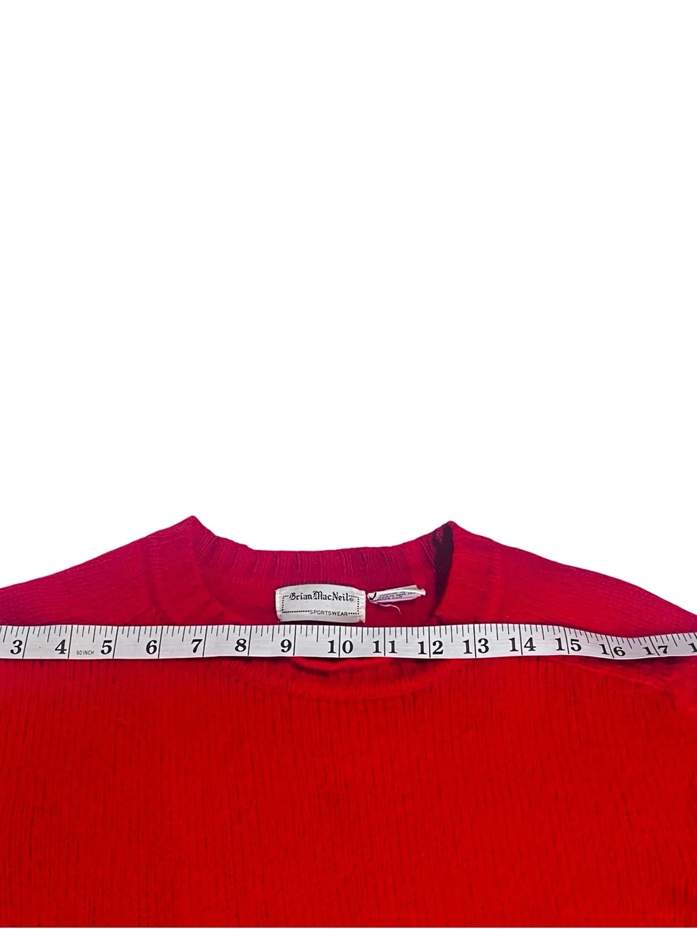 Vtg 80s Brian MacNeil Mens Red Crewneck Sweater Sz Med New Zealand Wool Blend